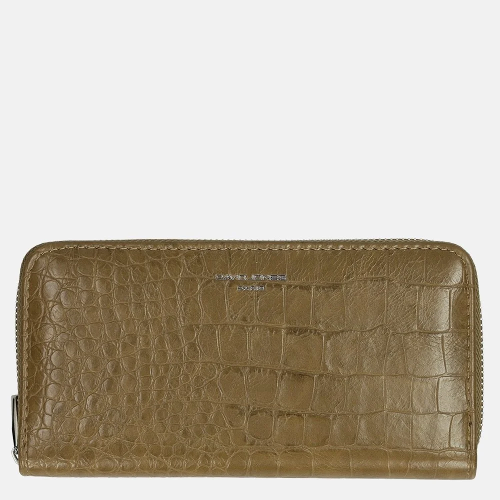 David Jones portemonnee L croco olive green