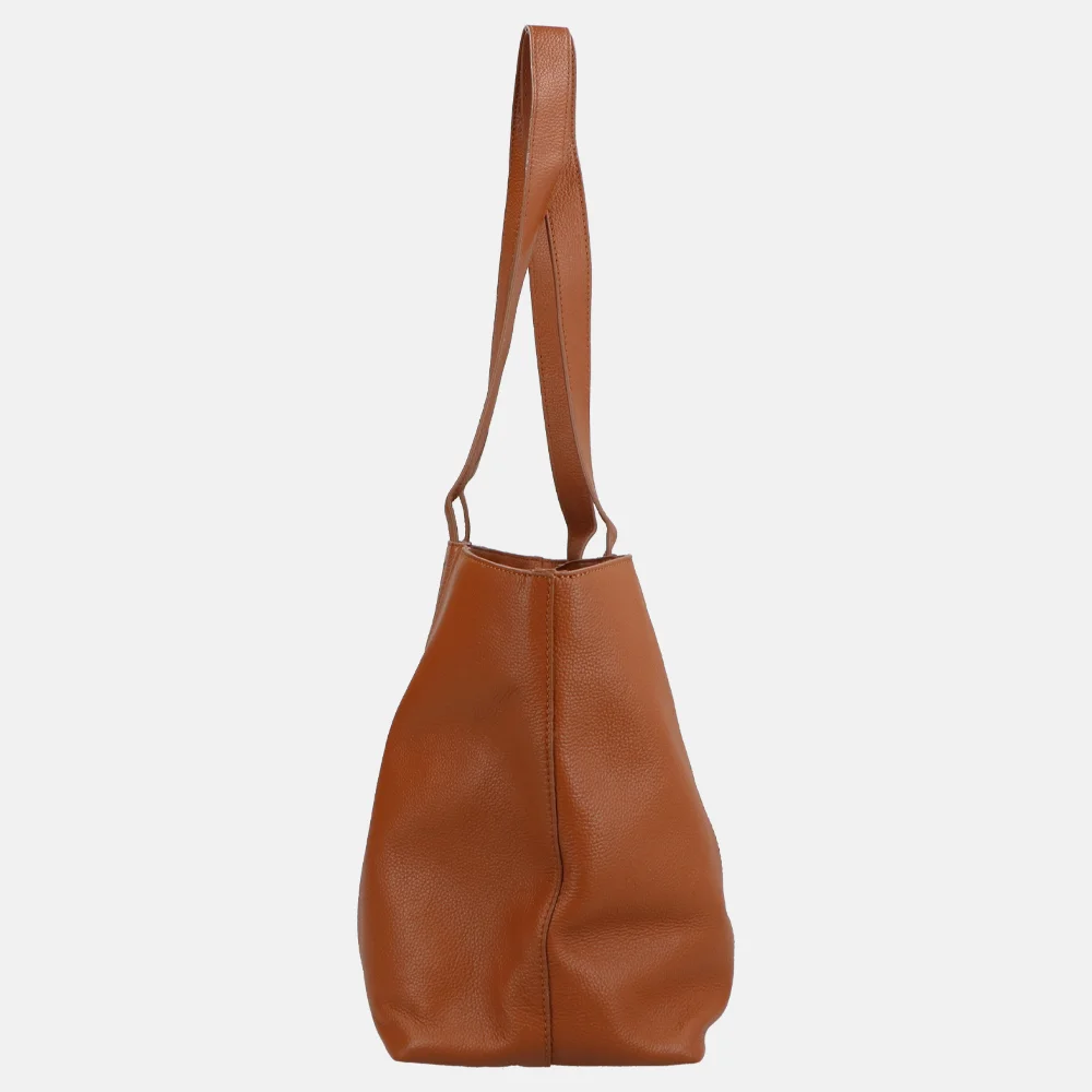 Loulou Essentiels Valerie shopper cognac bij Duifhuizen