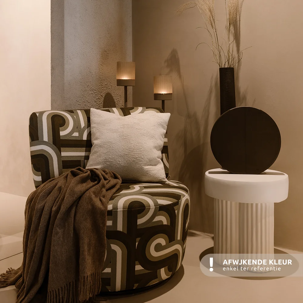 Chamada leren vaas effen medium beige bij Duifhuizen