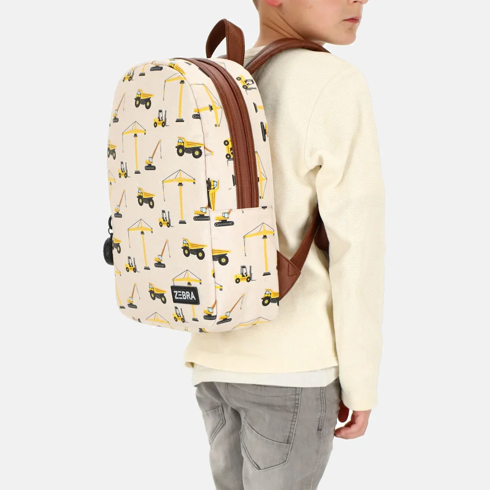 Zebra Trends kinderrugzak bouwverkeer print bij Duifhuizen