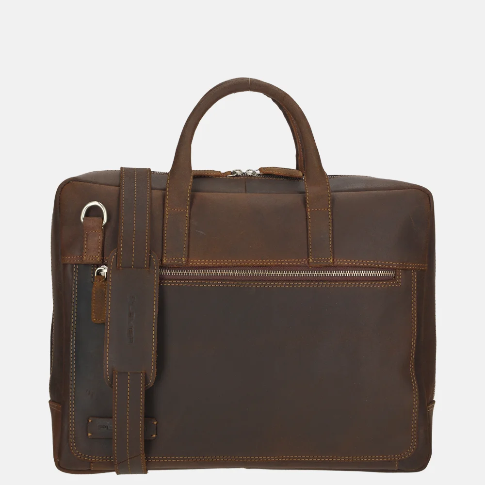 Plevier Coventry laptoptas 15 inch donkerbruin bij Duifhuizen