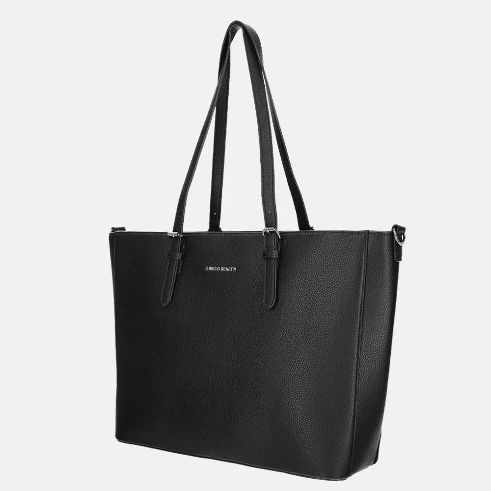 Enrico Benetti Nina shopper + laptopvak 15 inch zwart bij Duifhuizen