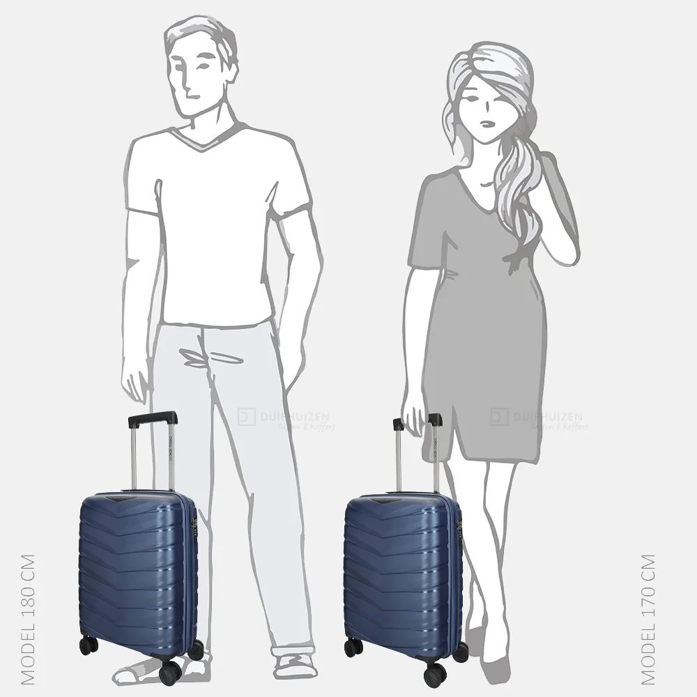 Enrico Benetti San Francisco handbagage koffer 55 cm blauw bij Duifhuizen