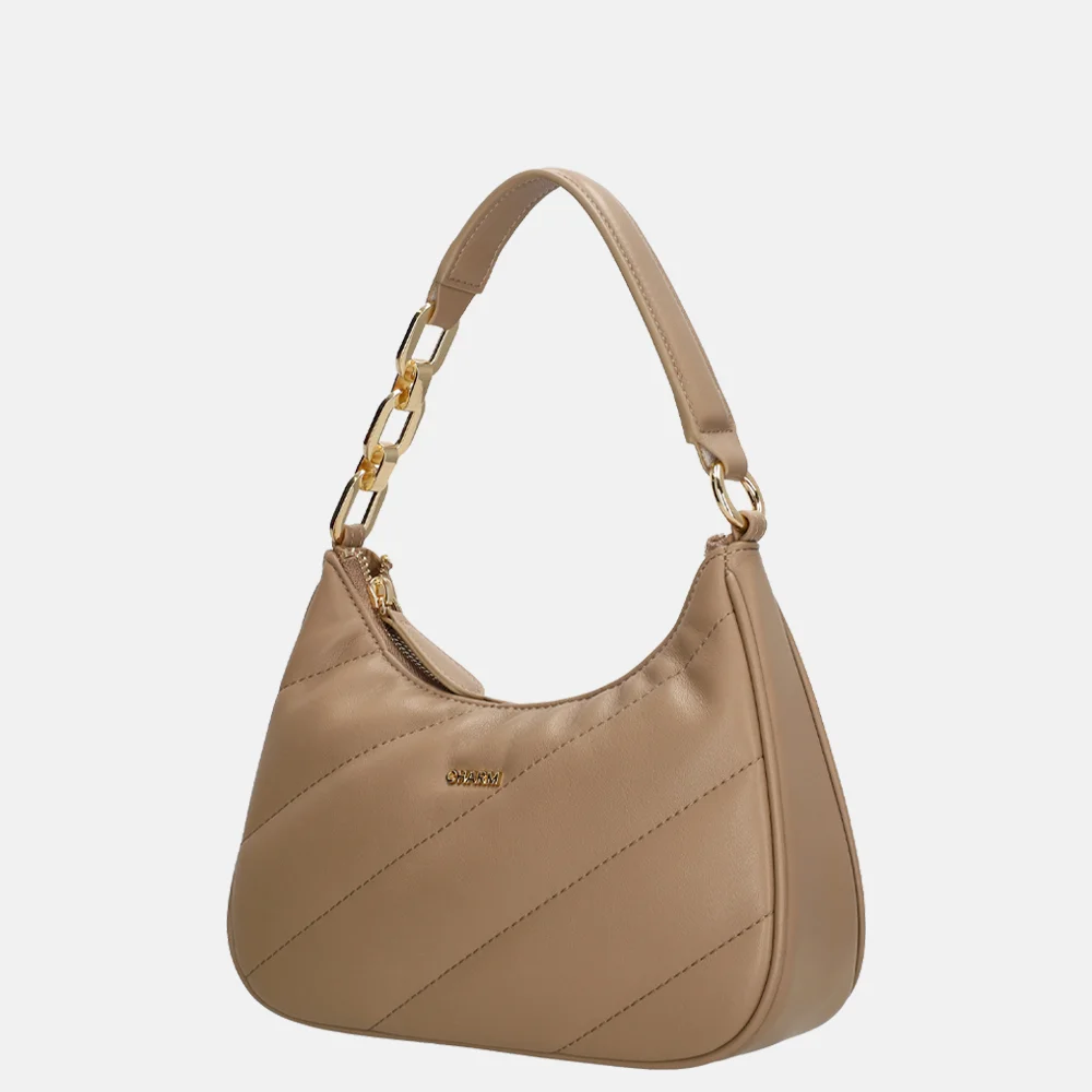 Charm London Viodante handtas taupe bij Duifhuizen