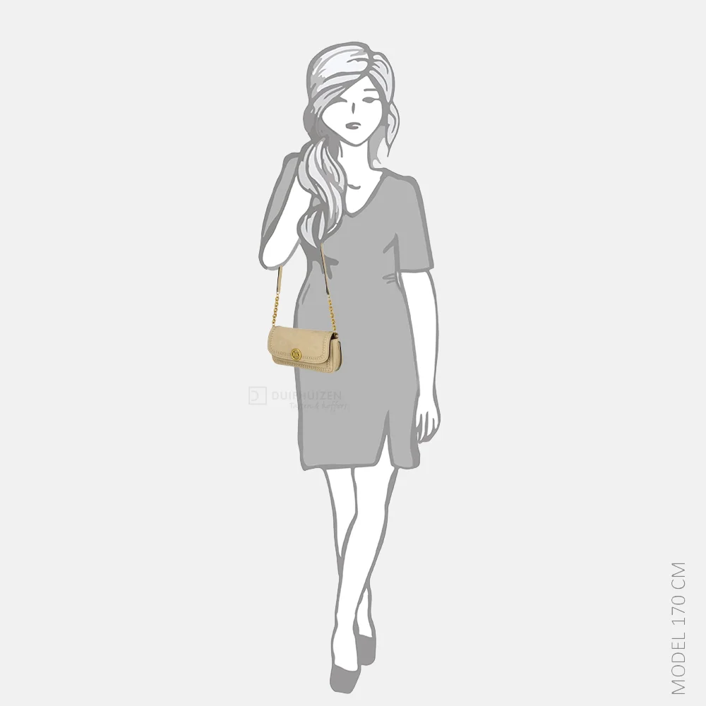 Michael Kors Nolita chain crossbody tas S khaki bij Duifhuizen