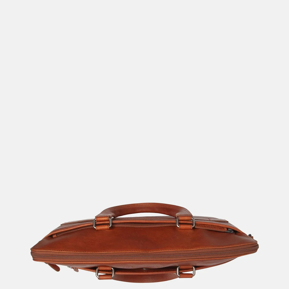 Chesterfield Elvas laptoptas 14 inch cognac bij Duifhuizen