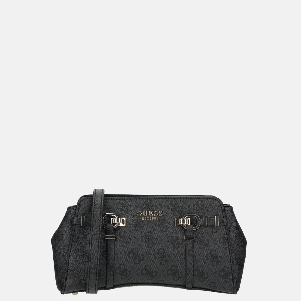 Guess Leona Girlfriend crossbody tas coal logo bij Duifhuizen