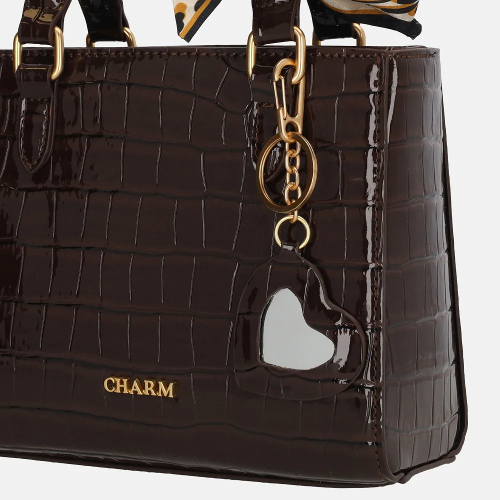 Charm London Knightbridge handtas donkerbruin bij Duifhuizen