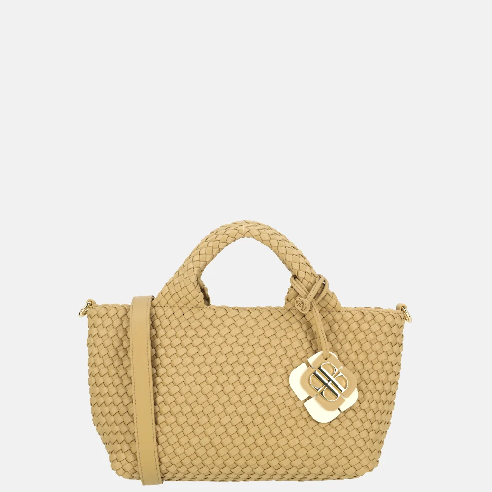 Laurent David Liz handtas neopreen gevlochten S camel bij Duifhuizen
