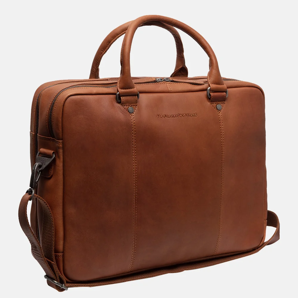 Chesterfield Boston laptoptas 15 inch cognac