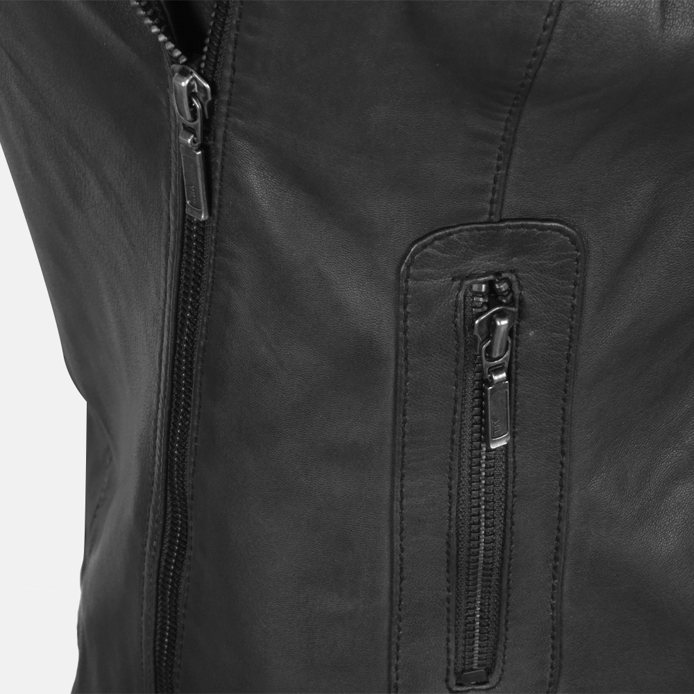 Dekkers Ledermode Lora dames jack zwart bij Duifhuizen