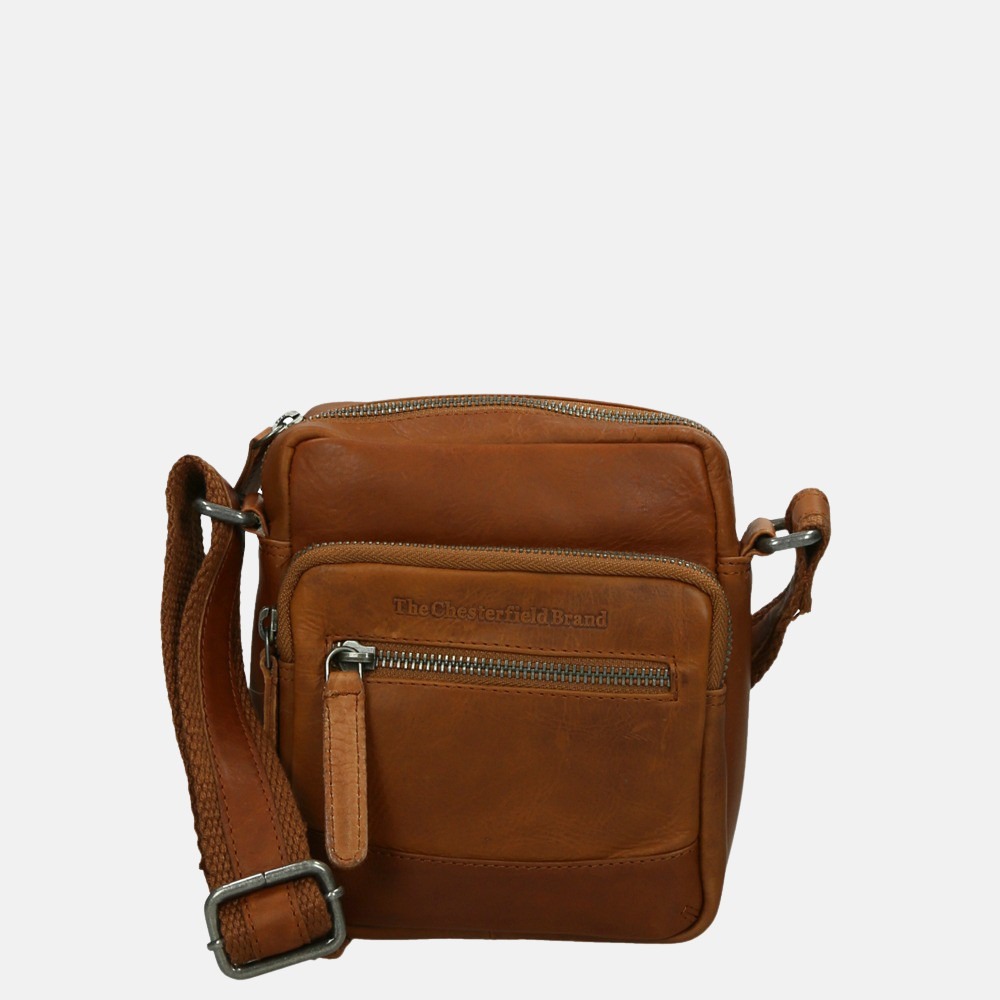 Chesterfield Bremen crossbody tas cognac bij Duifhuizen