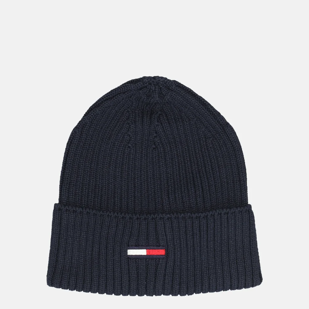 Tommy Hilfiger flag rib beanie muts twilight navy