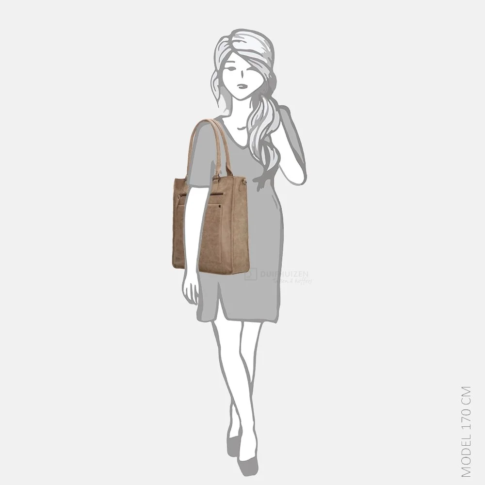 Enrico Benetti Bobbi shopper 14 inch middentaupe bij Duifhuizen
