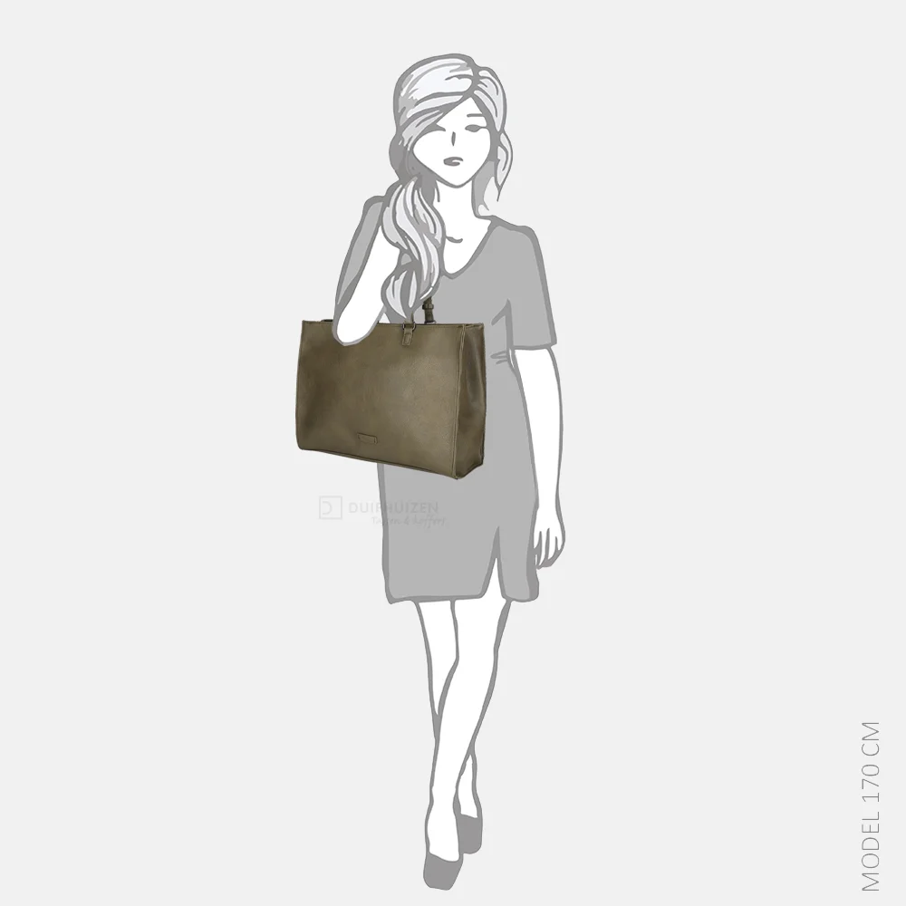 Enrico Benetti Lily shopper 15 inch olijf bij Duifhuizen