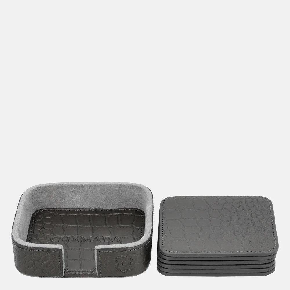 Chamada leren onderzetters croco vierkant gun bij Duifhuizen