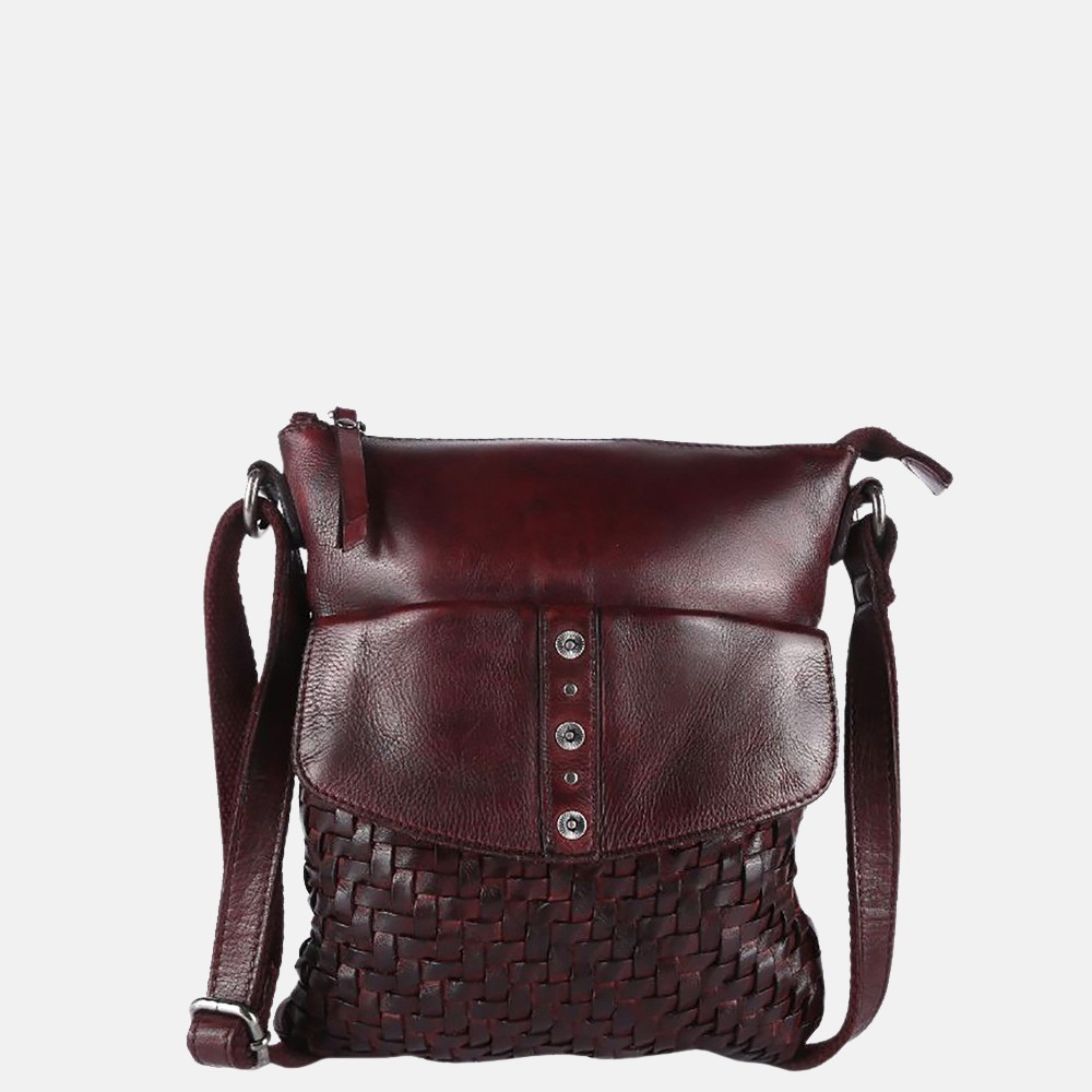 Genicci Desna schoudertas dark brown bij Duifhuizen