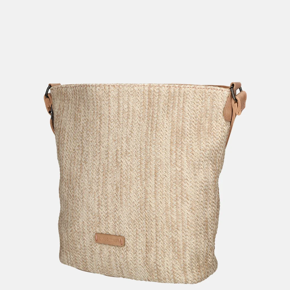Enrico Benetti Raffia crossbody tas M misty rose bij Duifhuizen