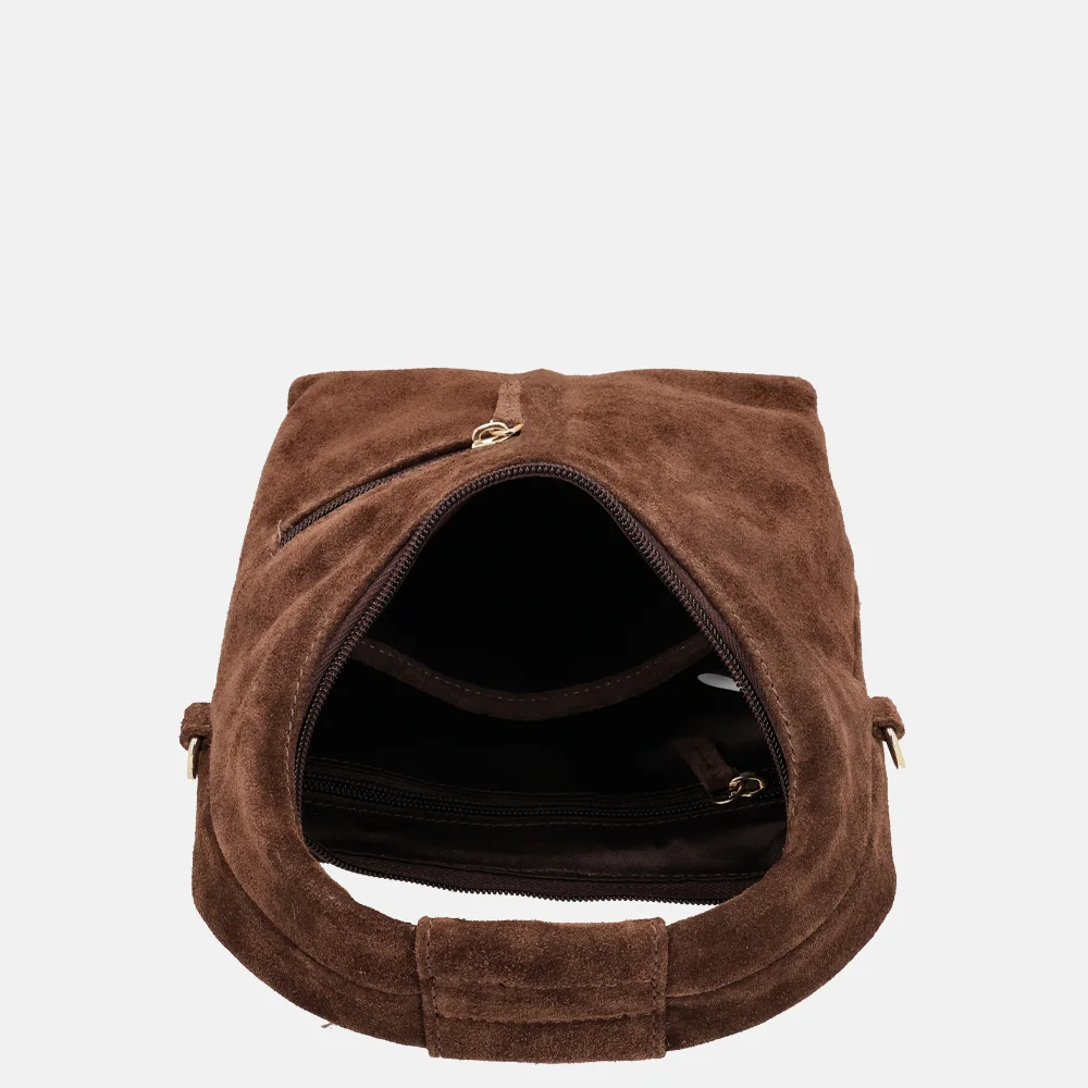 Charm London Sevilla buideltas S suede bruin bij Duifhuizen
