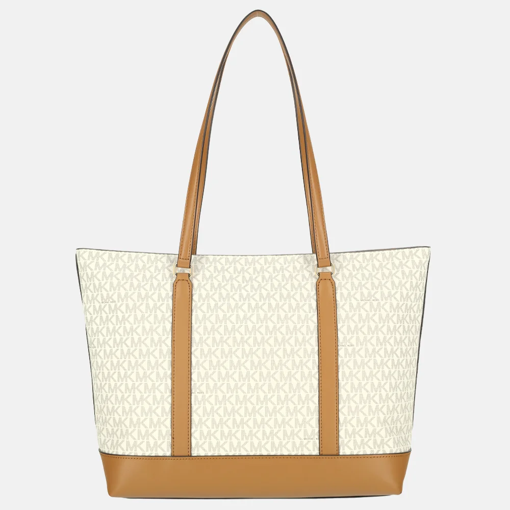 Michael Kors Andie tote shopper M logo vanille/acorn bij Duifhuizen