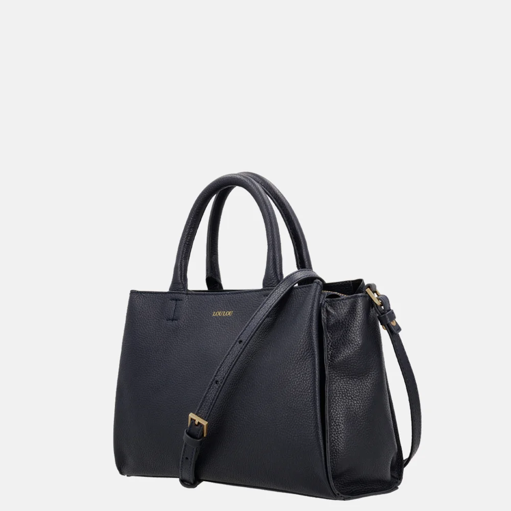 Loulou Essentiels Vera handtas M dark blue bij Duifhuizen