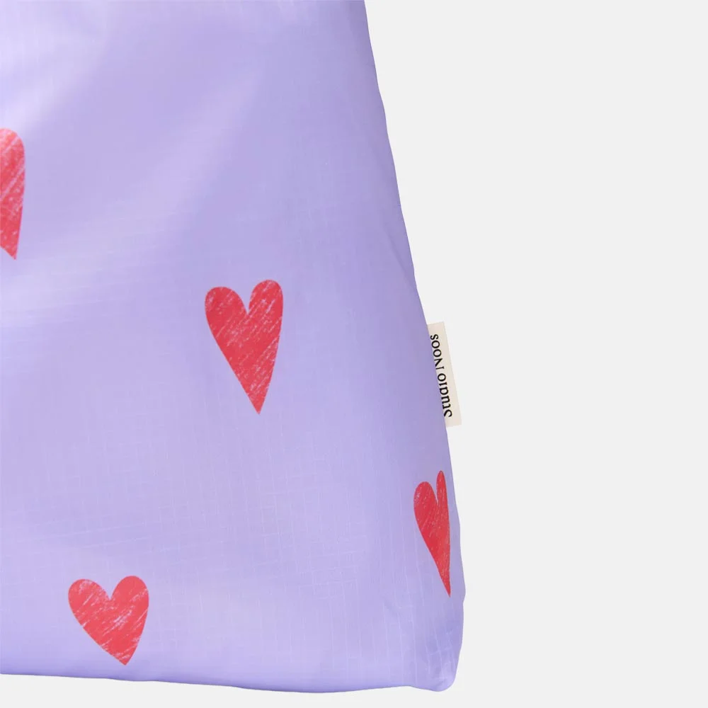 Studio Noos shopper boodschappentas lilac hearts bij Duifhuizen