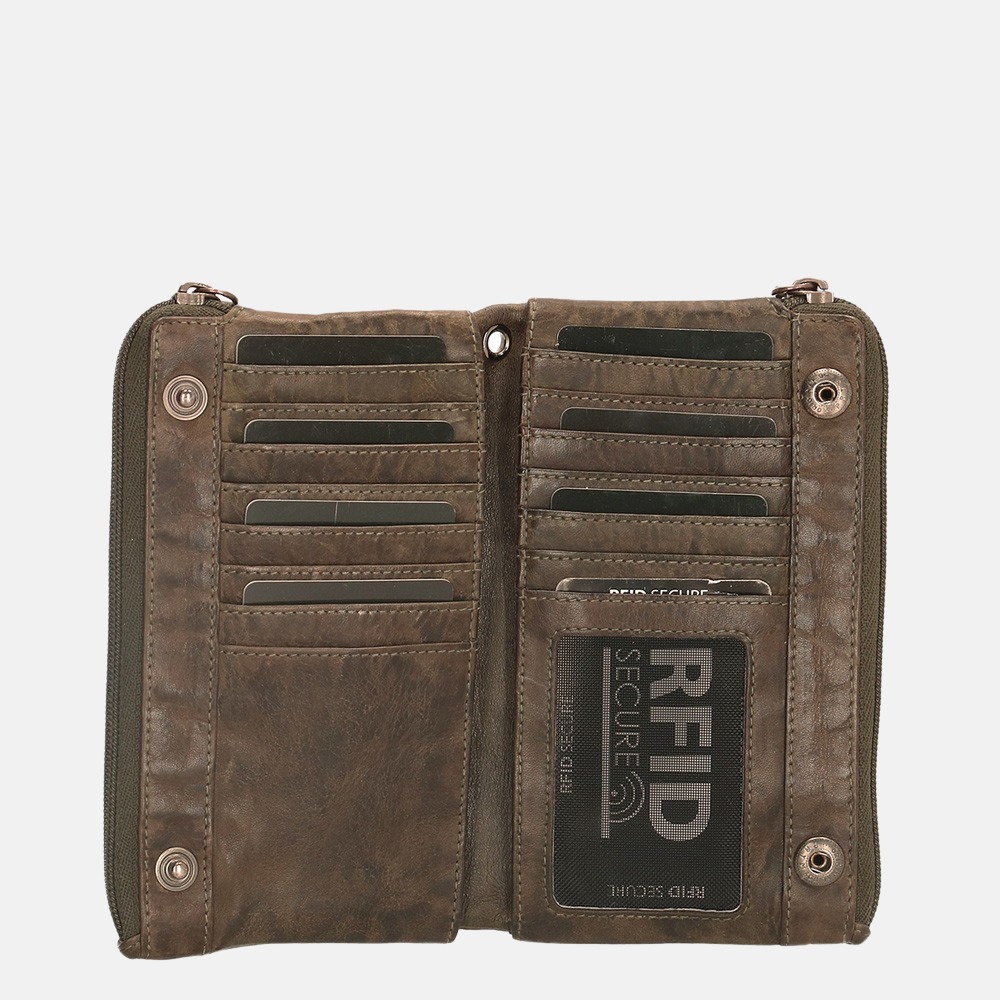 Old West Paint Rock portemonnee olive bij Duifhuizen