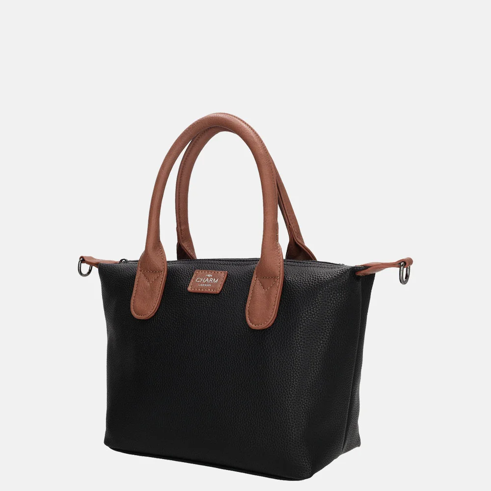 Charm London Buckingham Palace handtas M zwart/cognac bij Duifhuizen