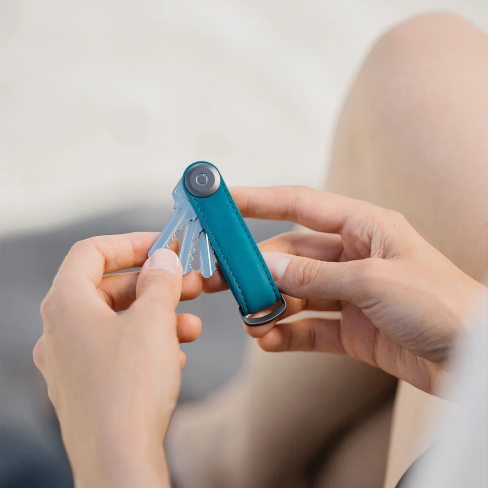 Orbitkey 2.0 Crazy horse sleuteletui teal bij Duifhuizen