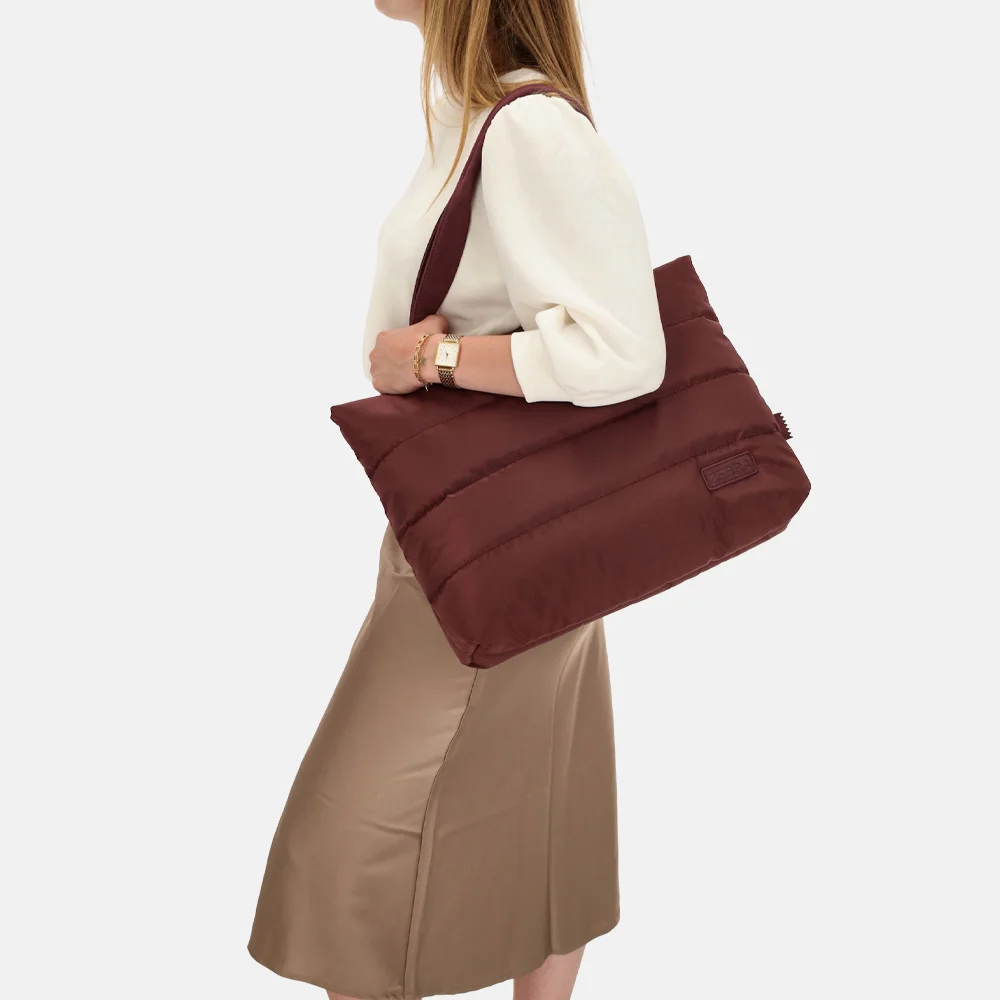 Zebra Trends Elske Puffy shopper bordeaux bij Duifhuizen