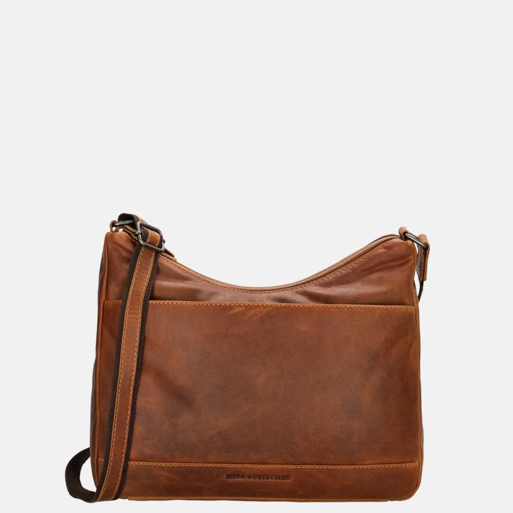Hide & Stitches schoudertas M cognac bij Duifhuizen