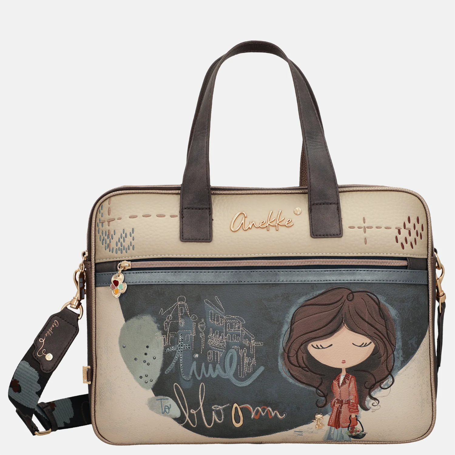 Anekke Tulip briefcase laptoptas multi bij Duifhuizen