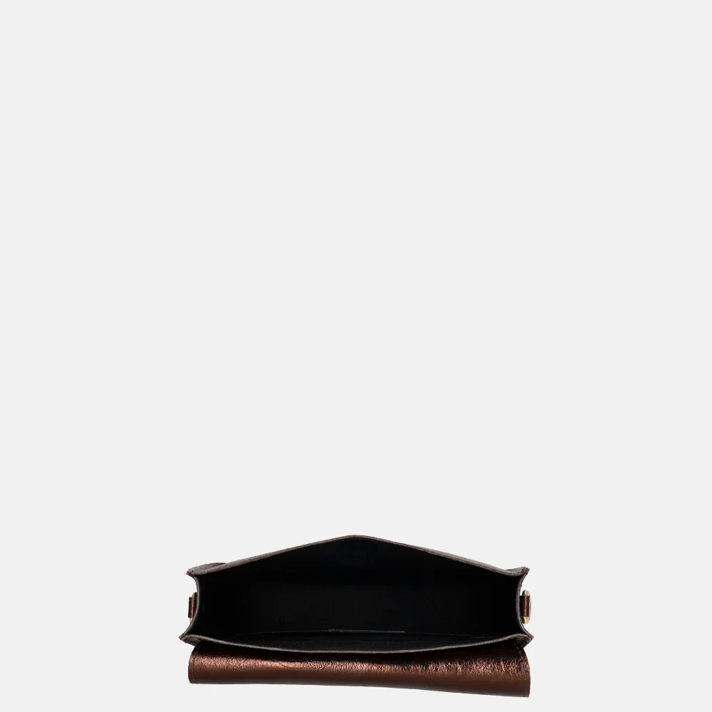 Charm London metallic crossbody tas donkerbruin bij Duifhuizen
