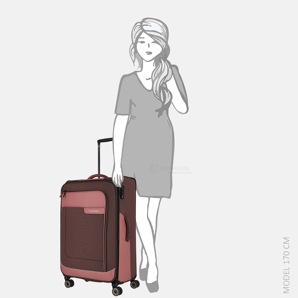 Travelite Viia koffer 77 cm rose bij Duifhuizen