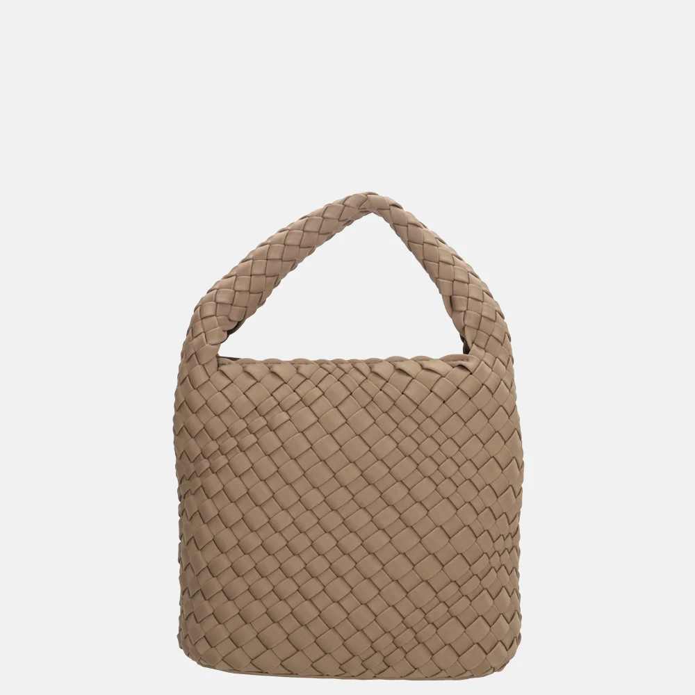 Charm London Madera handtas gevlochten neopreen S taupe bij Duifhuizen