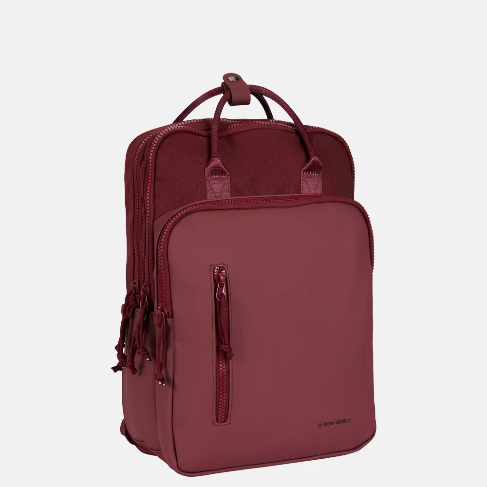 New Rebels Bruce laptoprugzak 15 inch bordeaux bij Duifhuizen