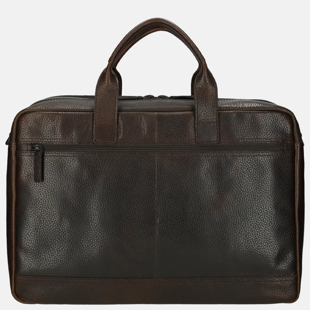 Pylos 59 Sarda laptoptas 17 inch dark brown bij Duifhuizen