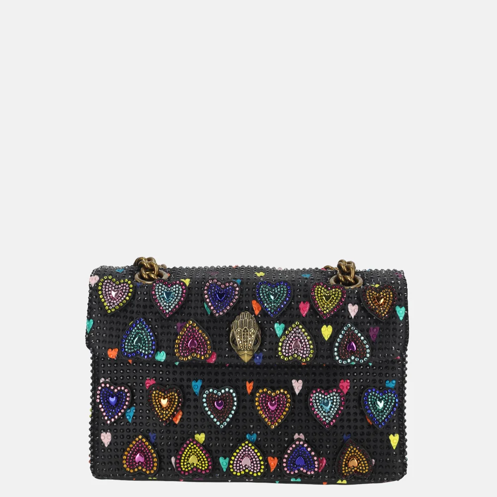 Kurt Geiger Kensington Fabric schoudertas M harten studs black bij Duifhuizen