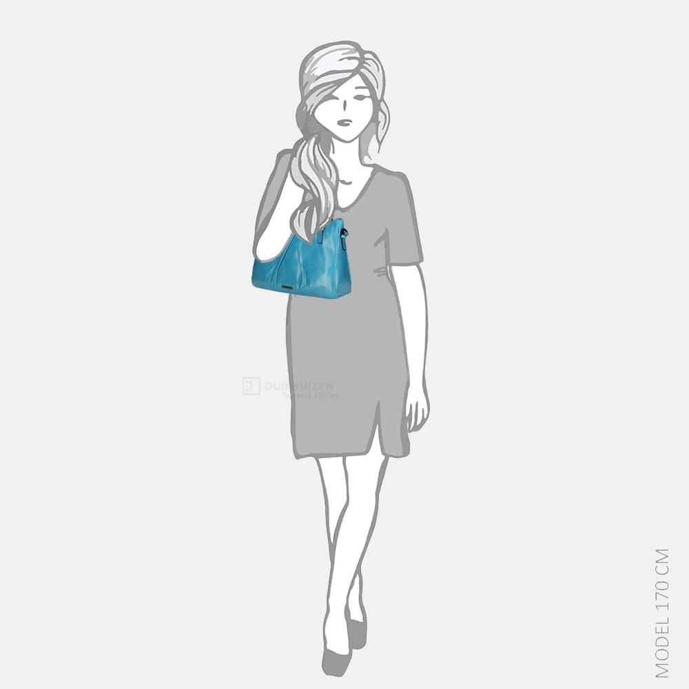 Claudio Ferrici Pelle Vecchia schoudertas blue bij Duifhuizen