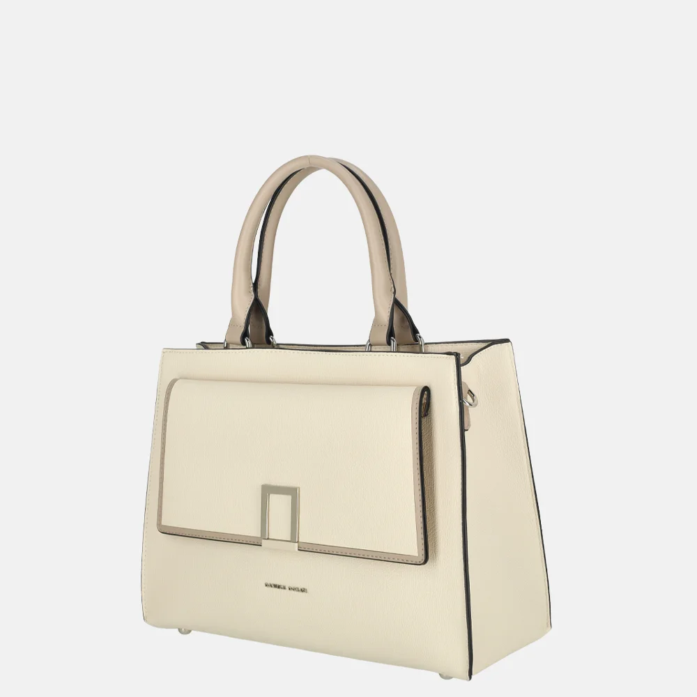 Daniele Donati Saffiano handtas lichtbeige bij Duifhuizen