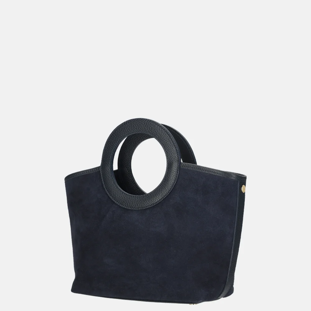 Charm London handtas suede donkerblauw bij Duifhuizen