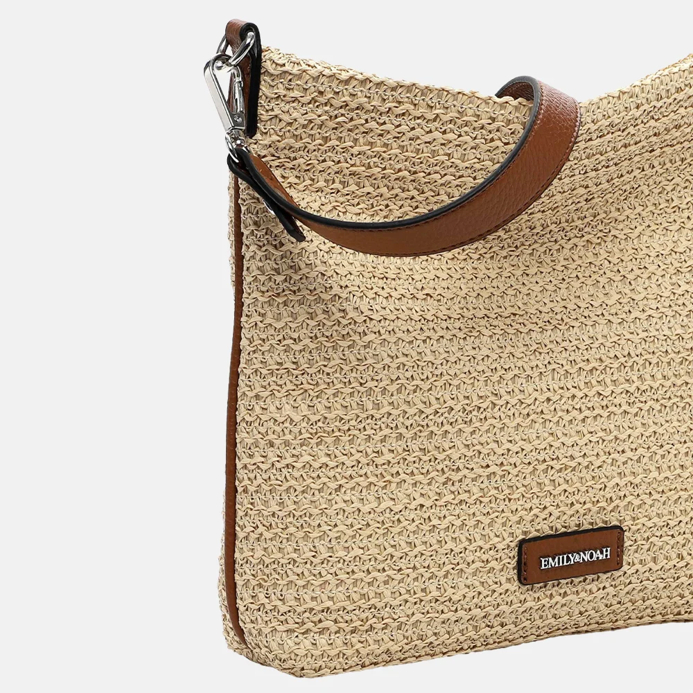 Emily & Noah Elda crossbody tas raffia sand bij Duifhuizen