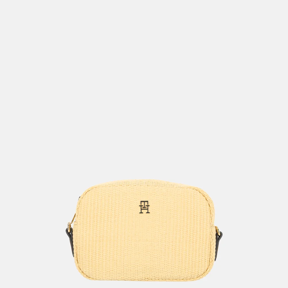 Tommy Hilfiger Popette camera bag crossbody tas natural raffia bij Duifhuizen