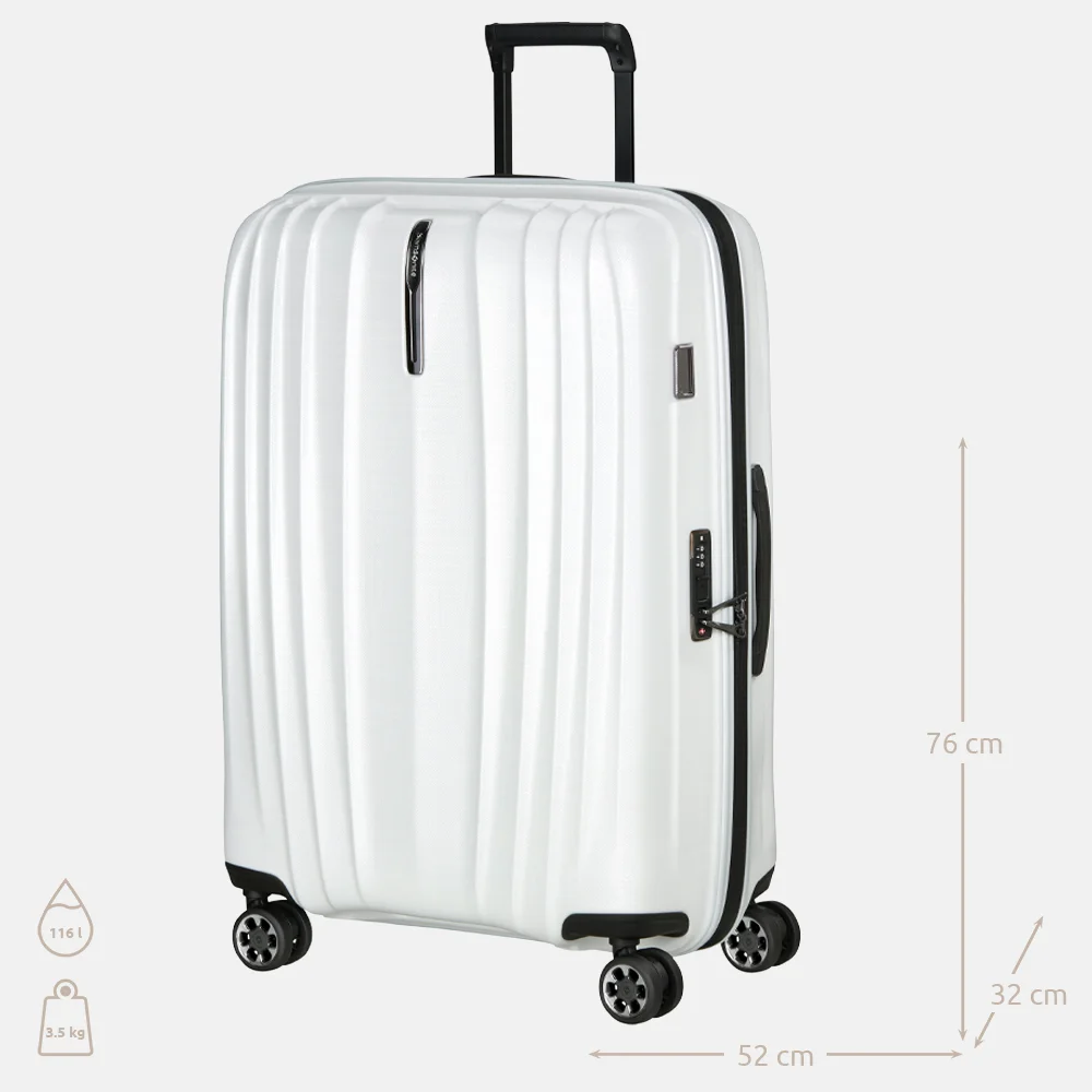 Samsonite Nexis Spinner Expandable reiskoffer 76 cm cotton white bij Duifhuizen