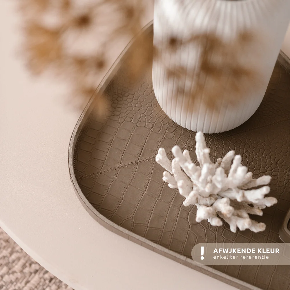 Chamada leren dienblad organisch croco M donkerbruin bij Duifhuizen