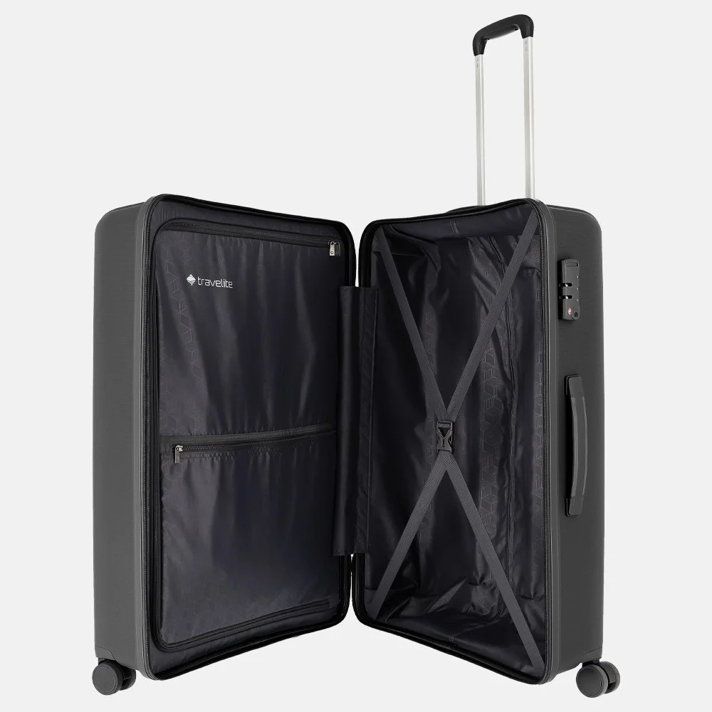Travelite Vaka spinner koffer 75 cm black bij Duifhuizen
