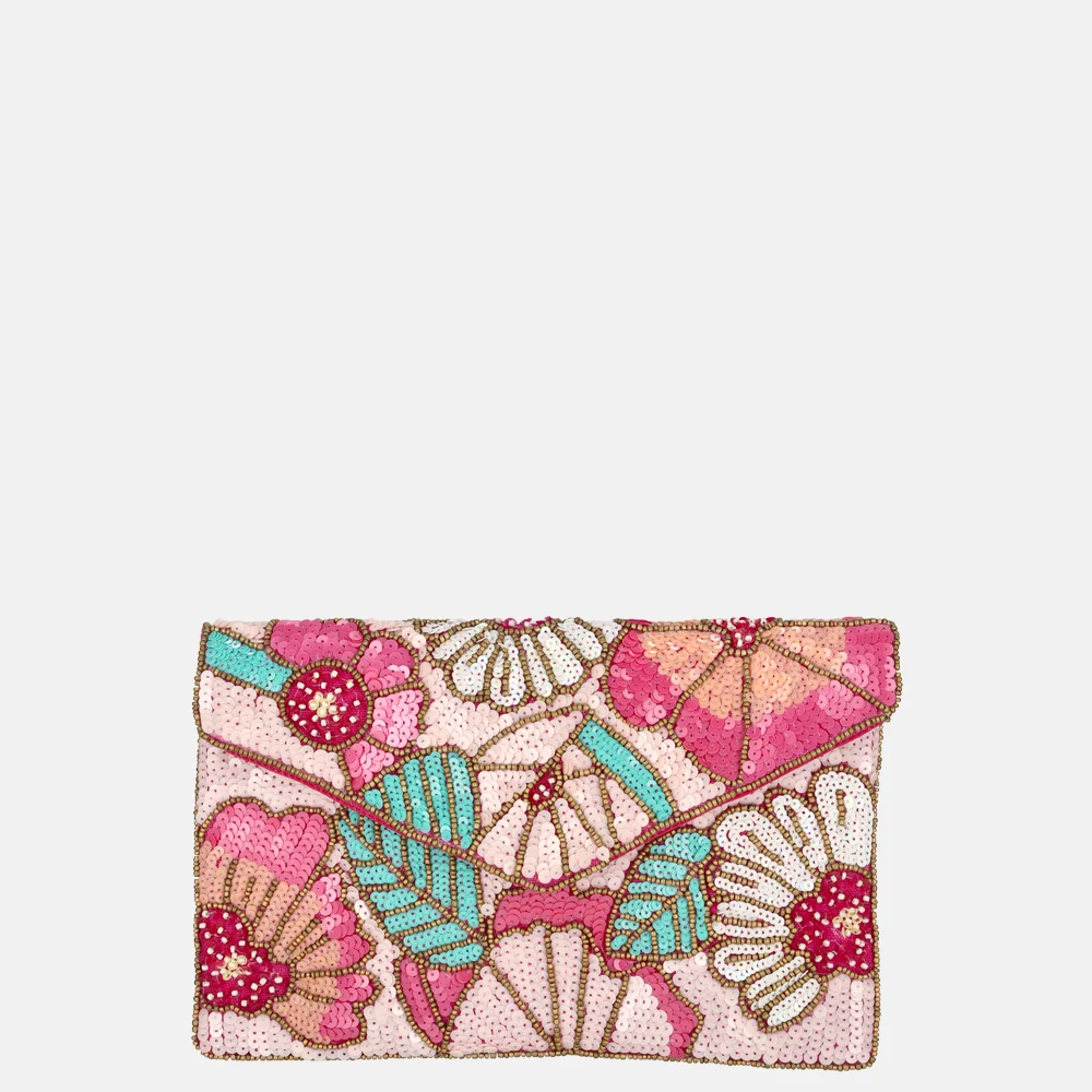 Bulaggi flower clutch fuchsia bij Duifhuizen
