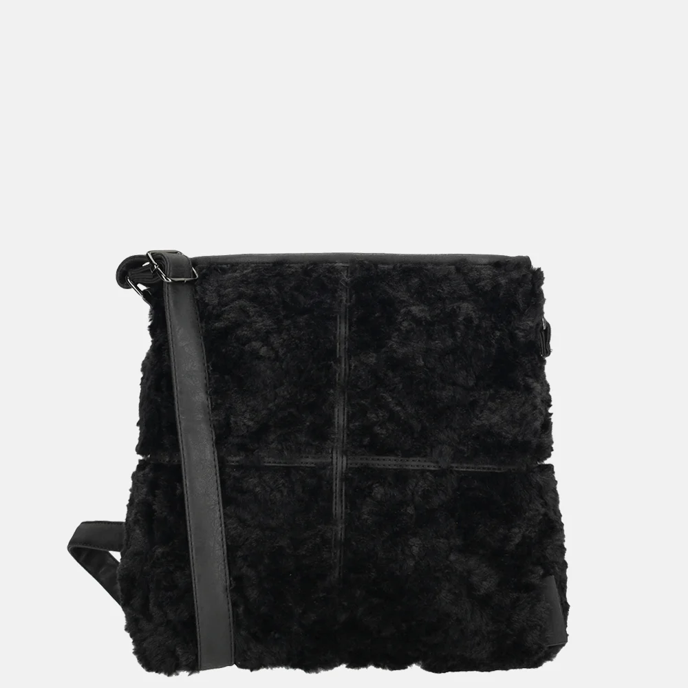 Enrico Benetti Fay crossbody tas teddy zwart