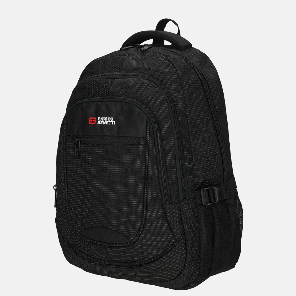 Enrico Benetti Santa Cruz rugzak 17 inch stippen zwart bij Duifhuizen