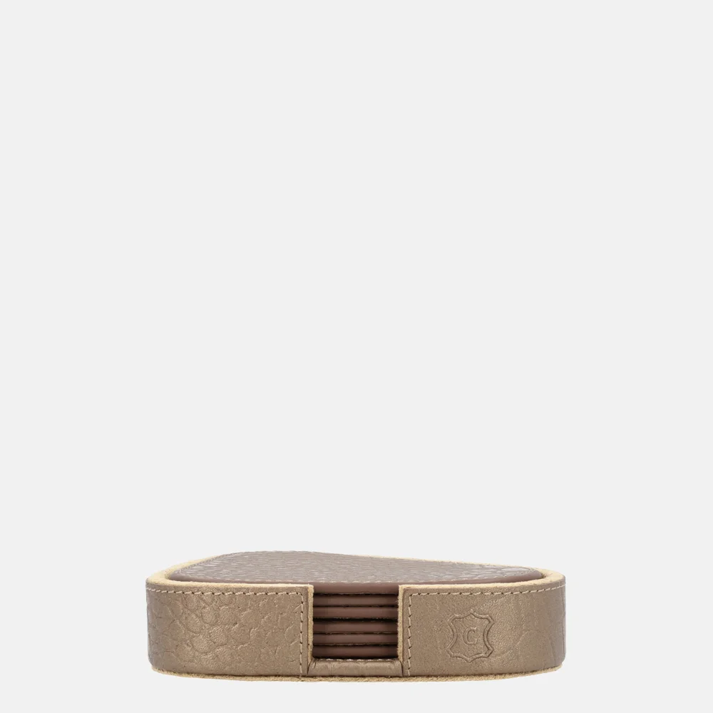 Chamada leren onderzetters croco organisch koper